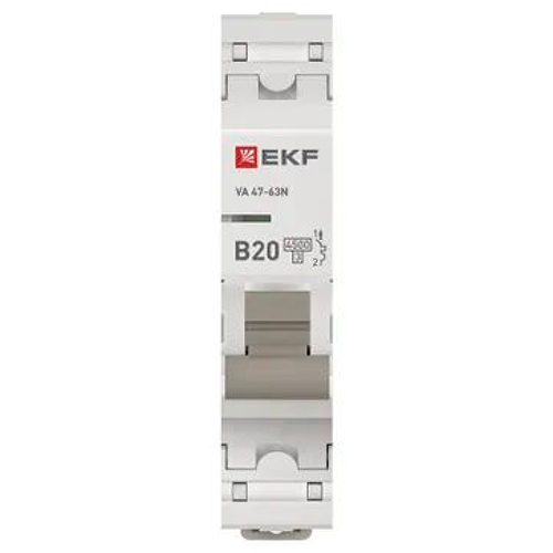 Автомат 1Р 20А B 4,5кА ВА47-63N EKF PROxima